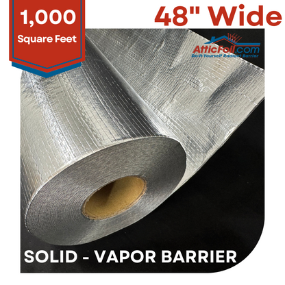 Solid Vapor Barrier Radiant Barrier Foil 48″ Wide - Not for Attic Use!