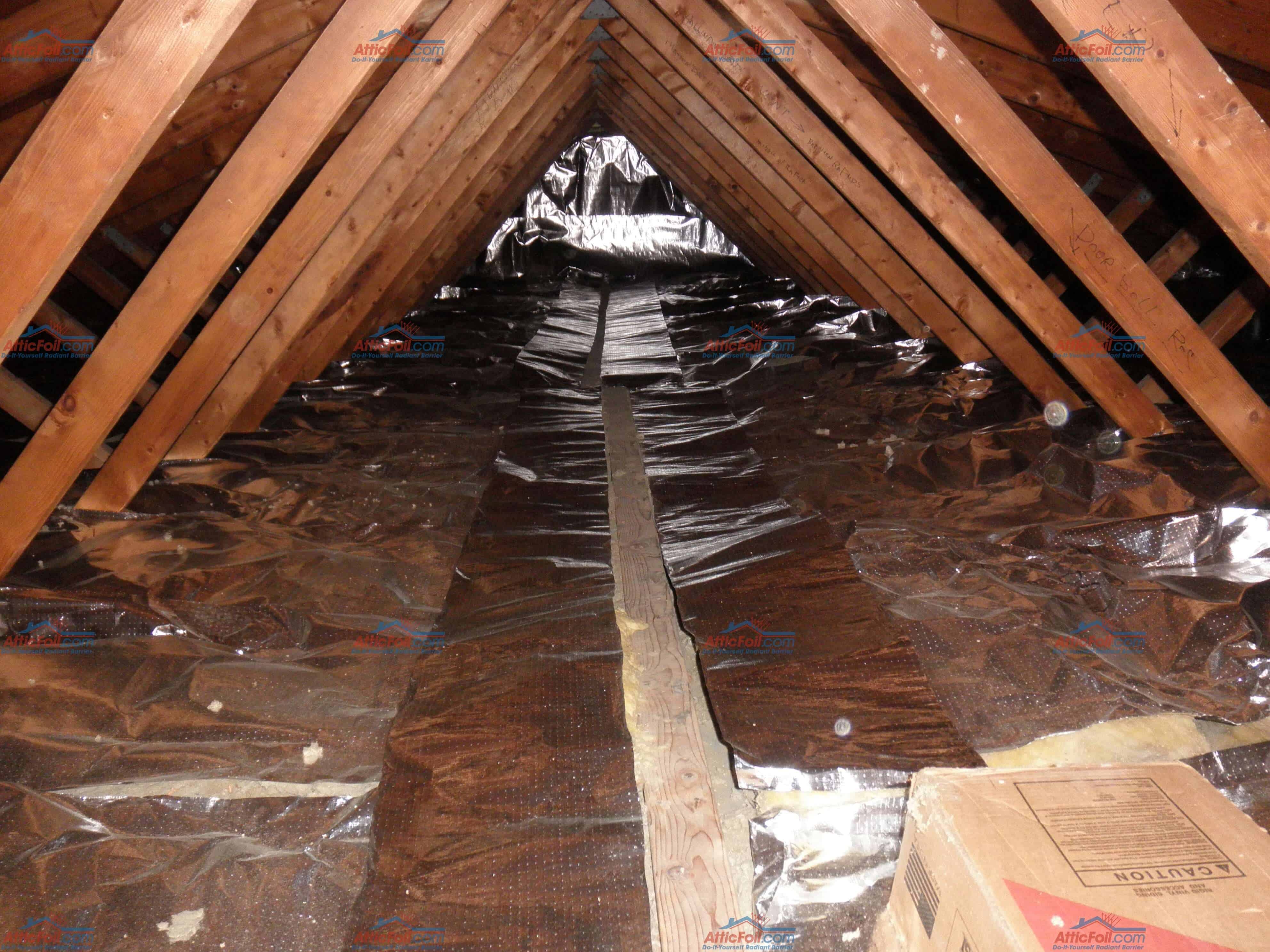 Truss Attic Over Insulation Installation Atticfoil Radiant Barrier Do It Yourself Professional Grade Radiant Barrier